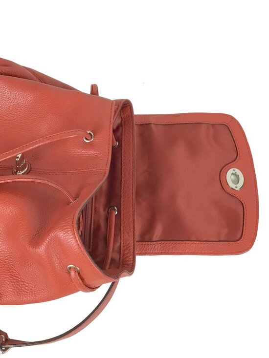 Coach Park Red Pebbled Leather Turnlock Sling Backpack main image 8